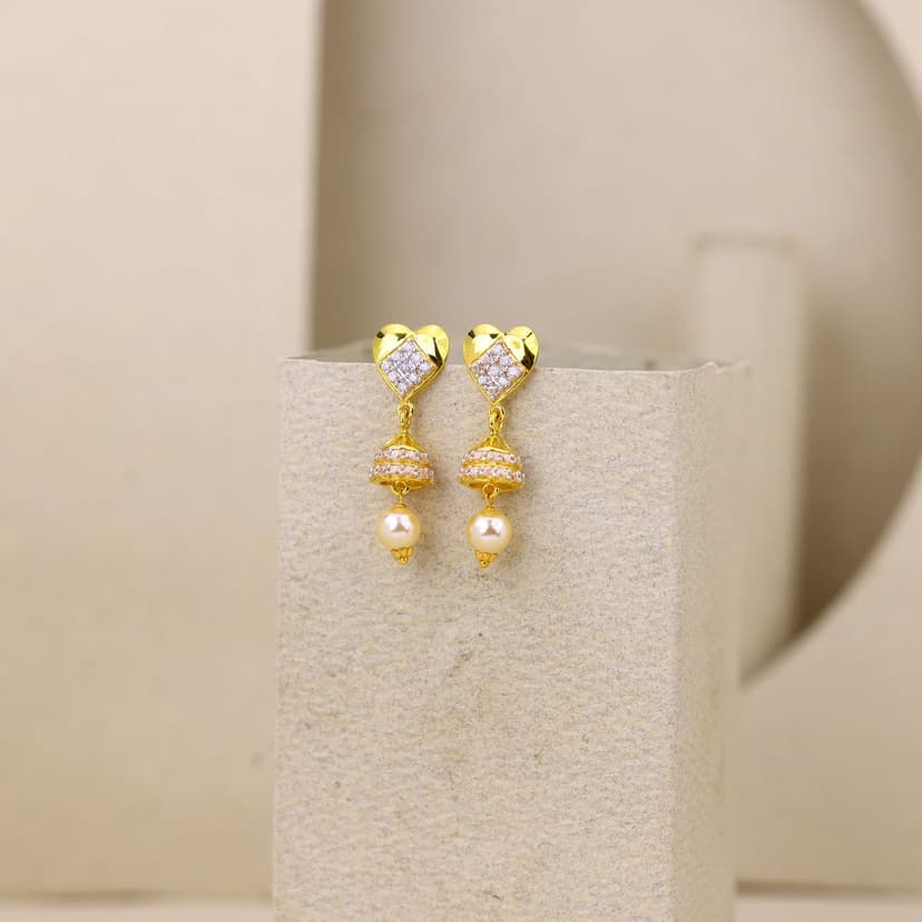 Velmira Heartdrop Jhumka Earrings 18KT