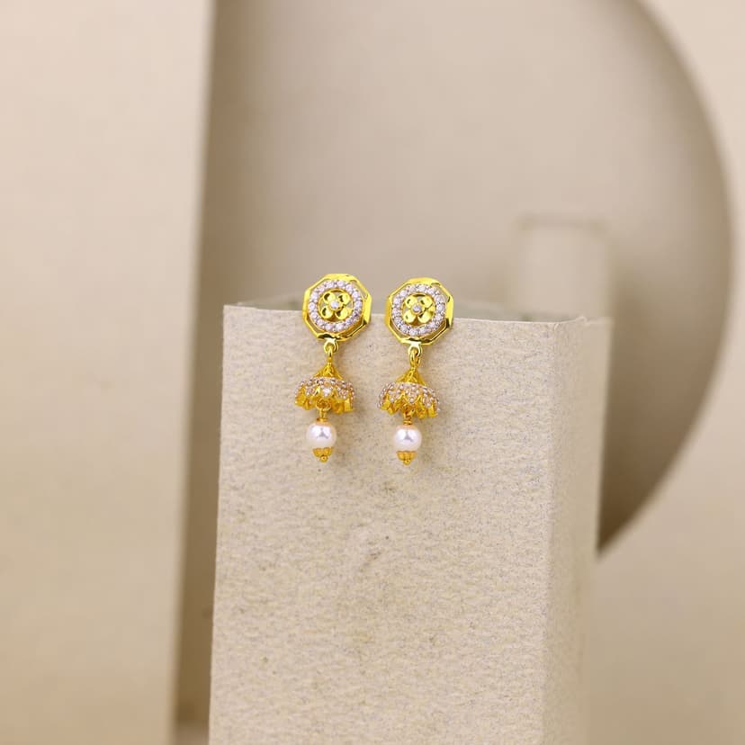 Virelle Petal Crown Jhumka Earrings 18KT