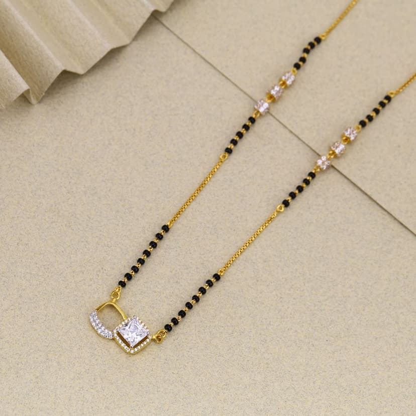 Ira D-Lume Square Pendant Mangalsutra 22KT