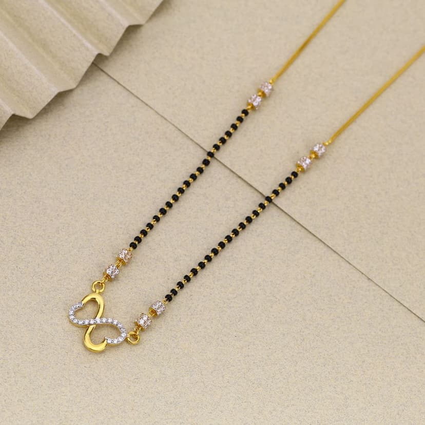 Saanvi Twin Heart Infinity Mangalsutra 22KT