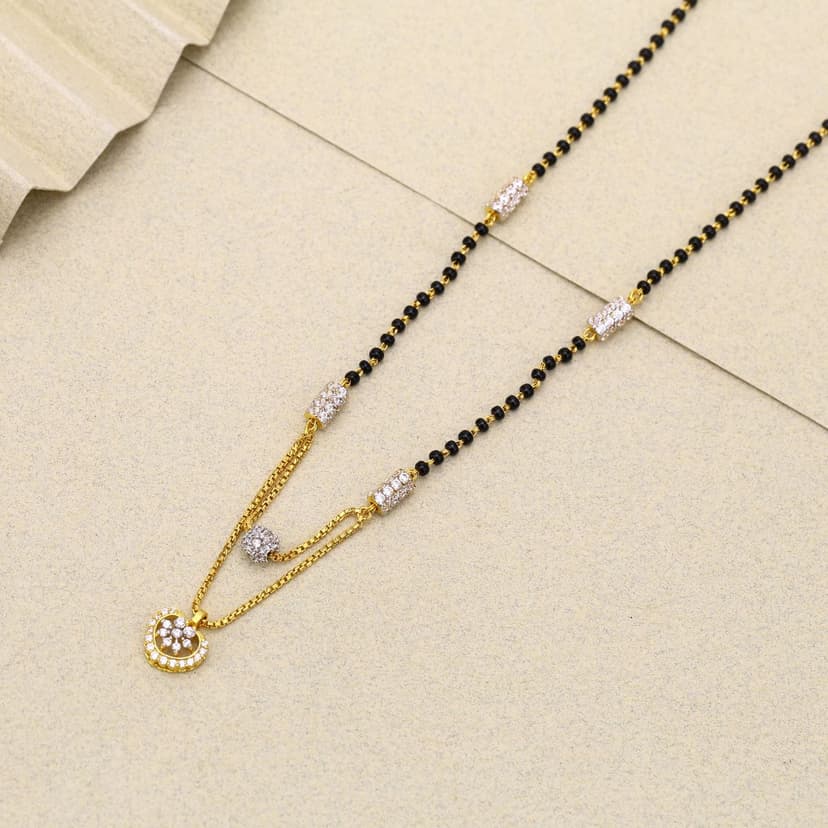 Ishira Twin Drop Bloom Mangalsutra 22KT