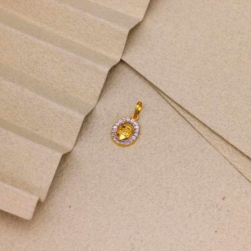 Aurielle Halo Oval Pendant 22KT