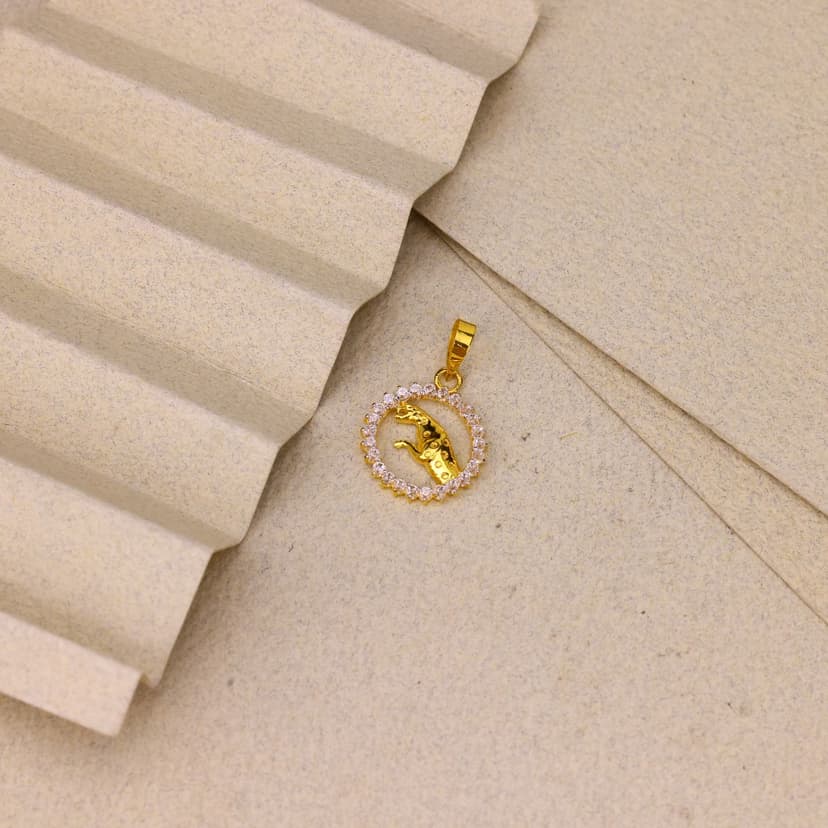 Sovereign Panther Halo Pendant 22KT