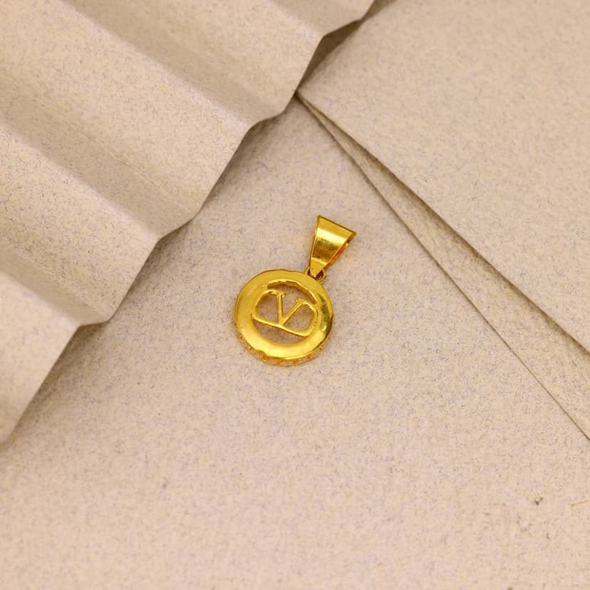 Aurelio Initial Emblem Pendant 22KT