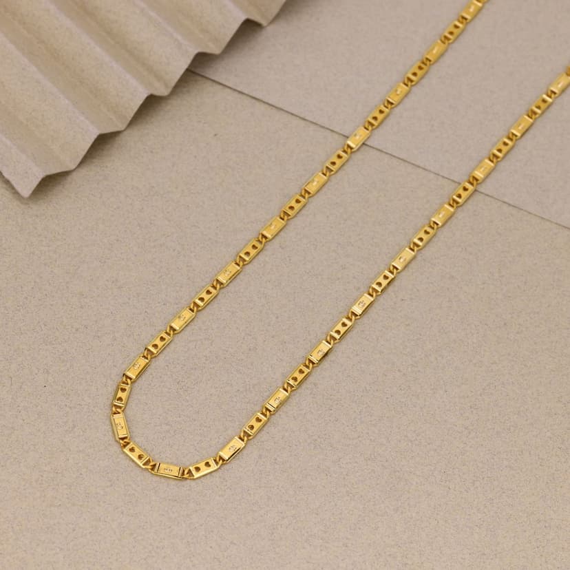 Varchas Dotline Bar Link Chain 22KT