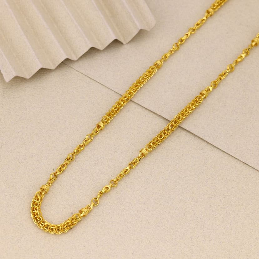 Rajvritta Weave Gold Chain 22KT