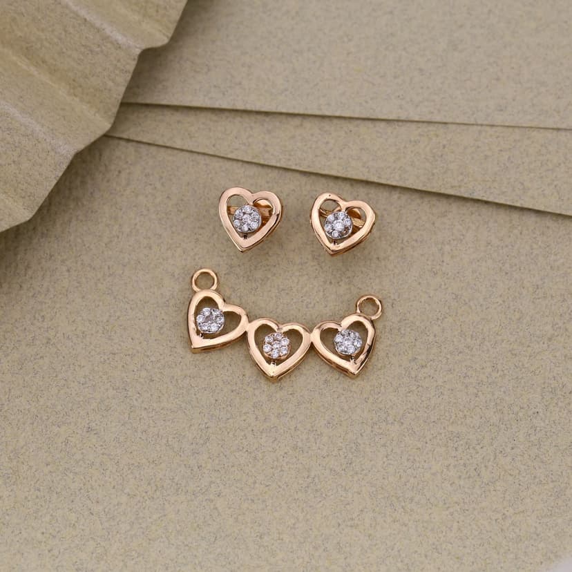 Triveni Heart Glow MS Pendant Set 18KT