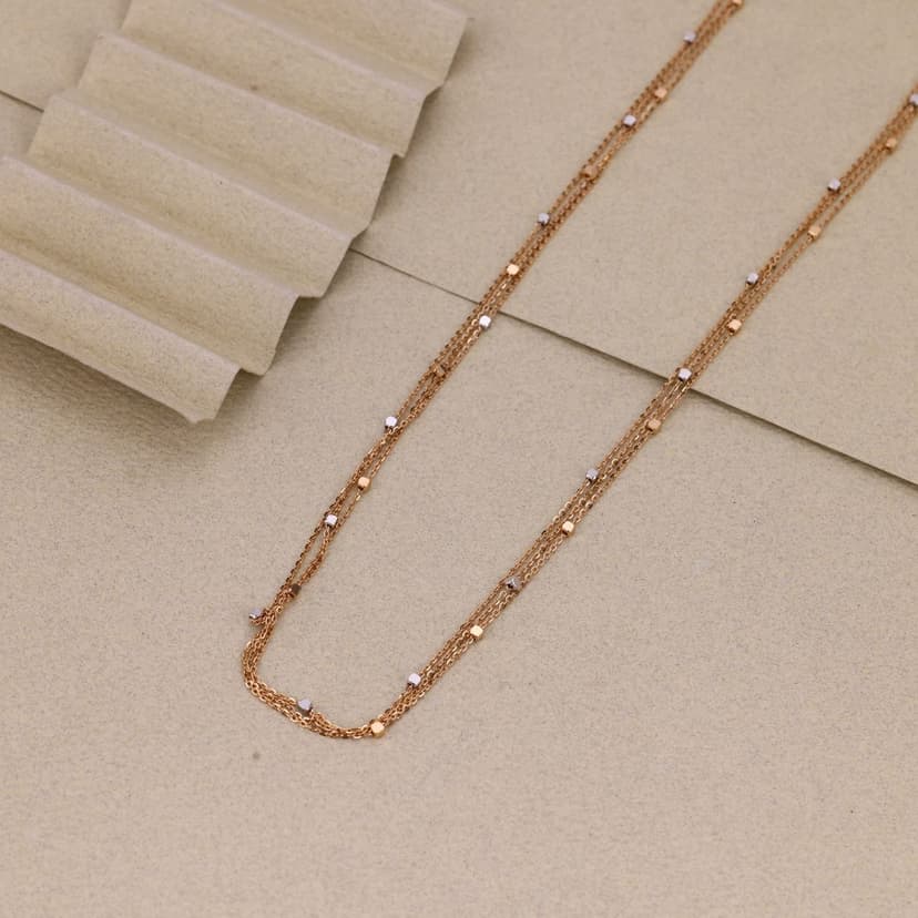 Aurielle Multi-Layer Cube Accent Chain 18KT
