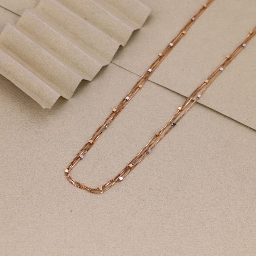 Elowen Triple-Layer Cube Accent Chain 18KT