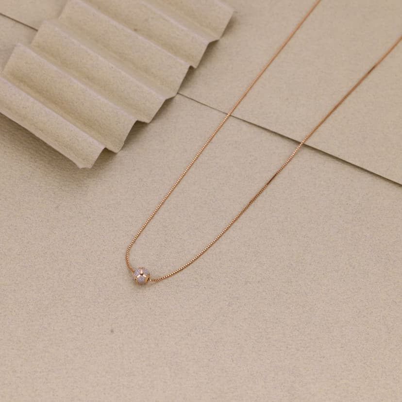 Orlina Solitaire Orb Box Chain 18KT