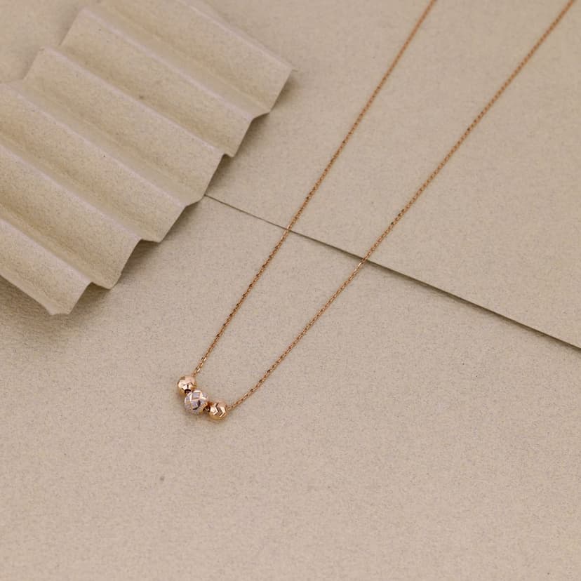 Aurelis Trio Bead Minimalist Cable Chain 18KT
