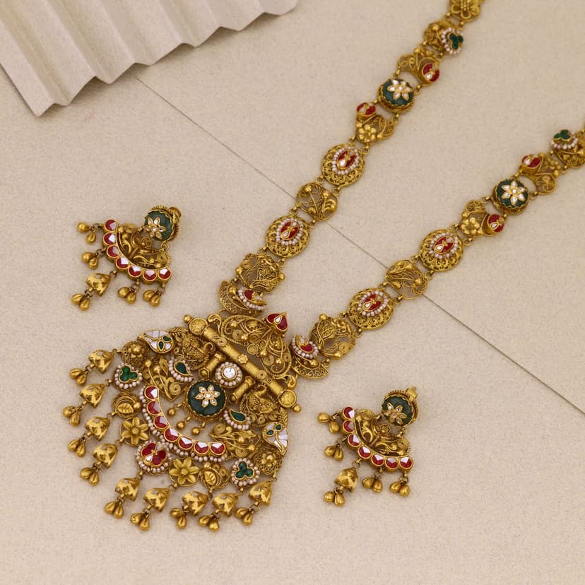 Mayuravanta Ratnadhara Heritage Necklace 22KT
