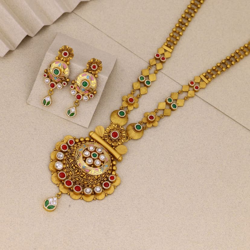 Pushkarika Antique Necklace 22KT