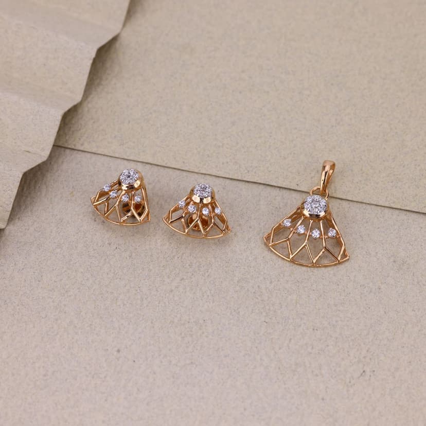 Celestia Dome Minimalist Designer Pendant Set 18KT