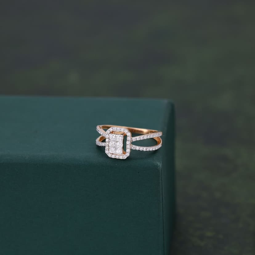 Elvora Recta Real Diamond Ring 14KT