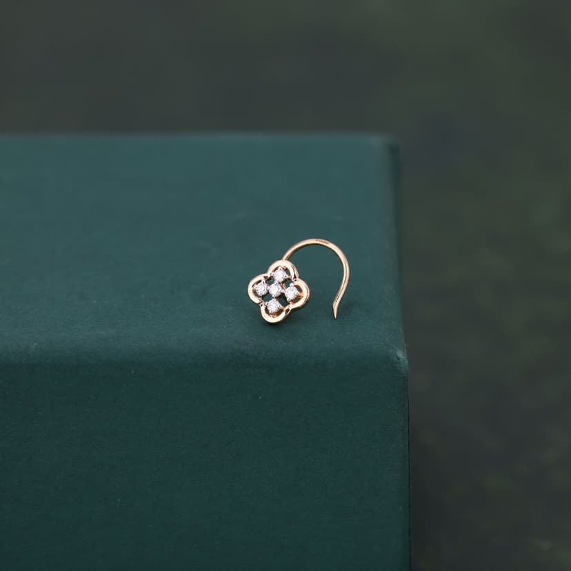 Zenvor Real Diamond Nose Pin 14KT