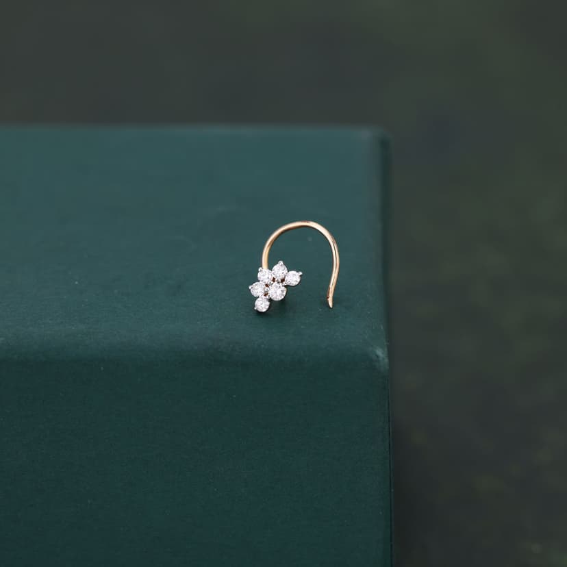Nyvexa Prism Real Diamond Nose Pin 14KT
