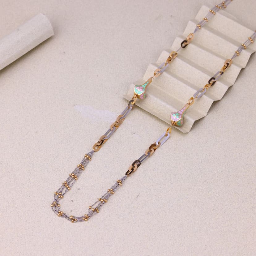 Aurelia Pastel Motif Designer Link Chain 18KT