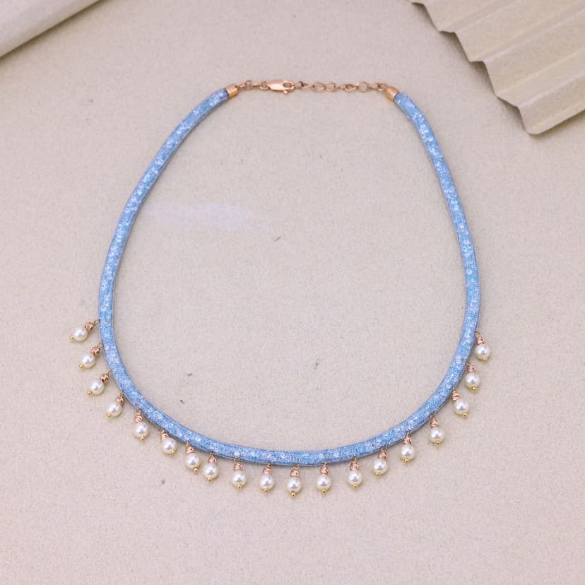 Alira Pearl Fringe Collar Chain 18KT