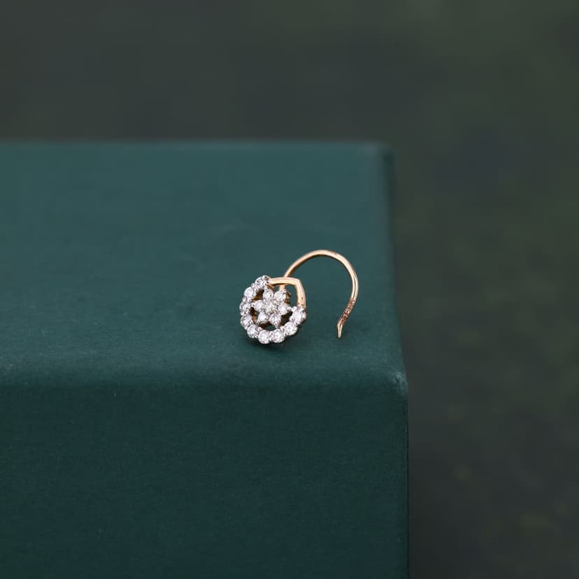 Roselle Real Diamond Nose Pin 14KT