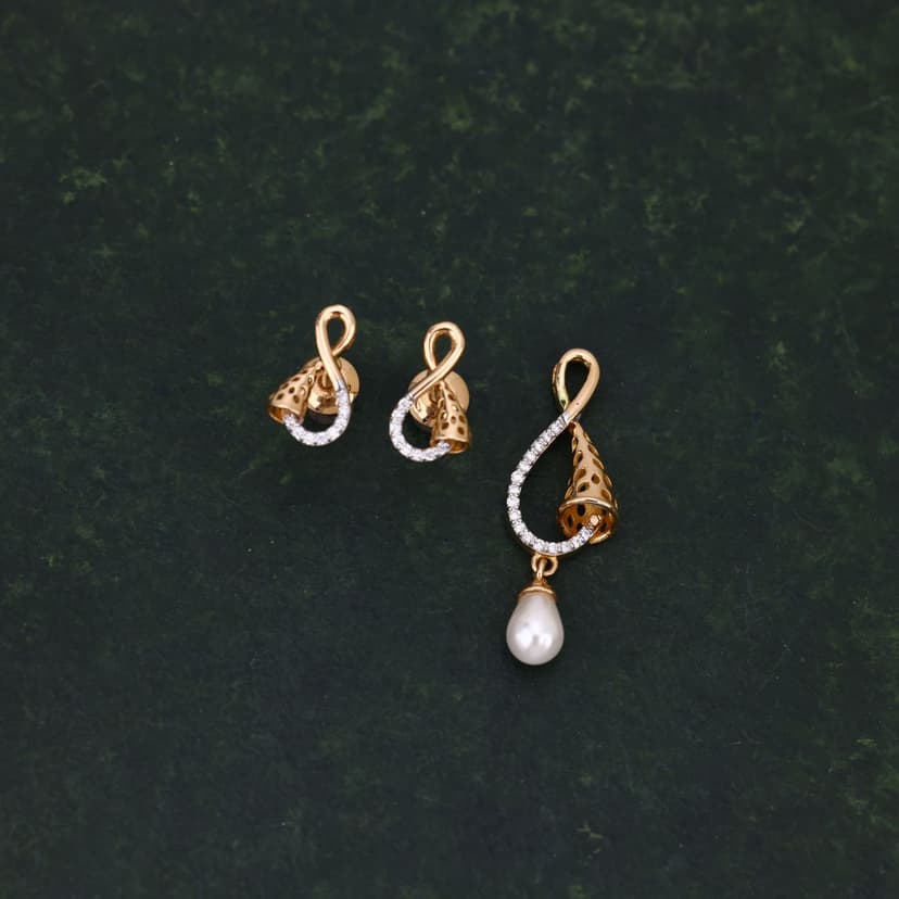 Elowen Lab Diamond Pendant Set 18KT