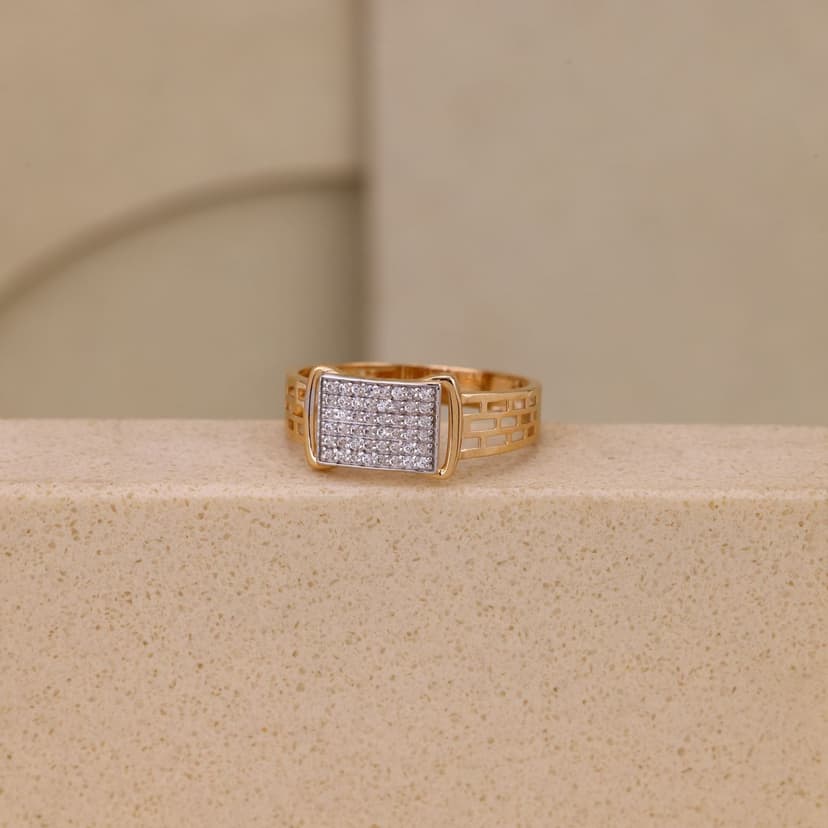 Calyx Grid Frame Ring 18KT