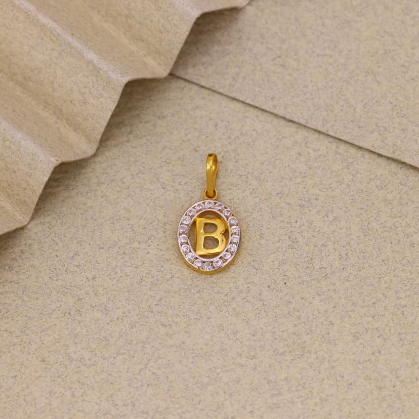 Veloria B Initial Pendant 22KT