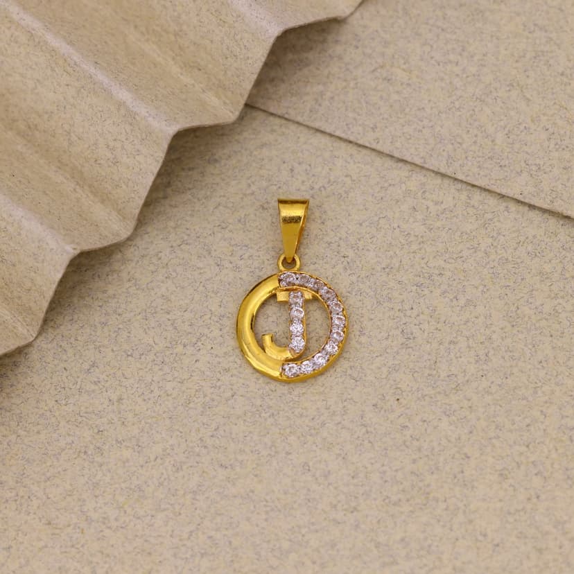 Zirelle J Initial Pendant 22KT