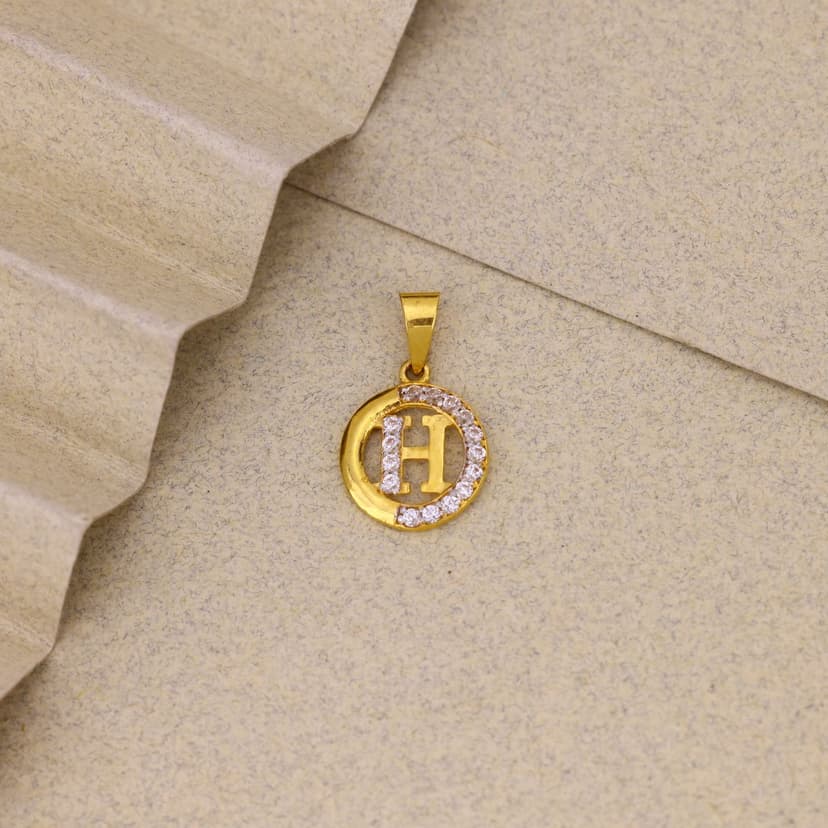 Aurex H Initial Pendant 22KT