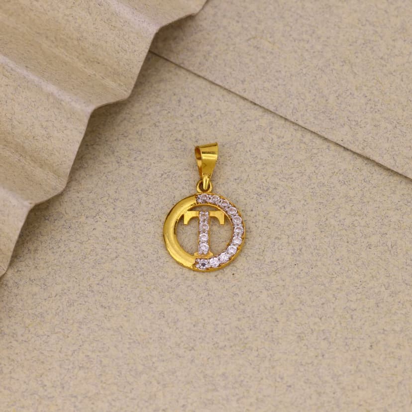 Theryn T Initial Pendant 22KT