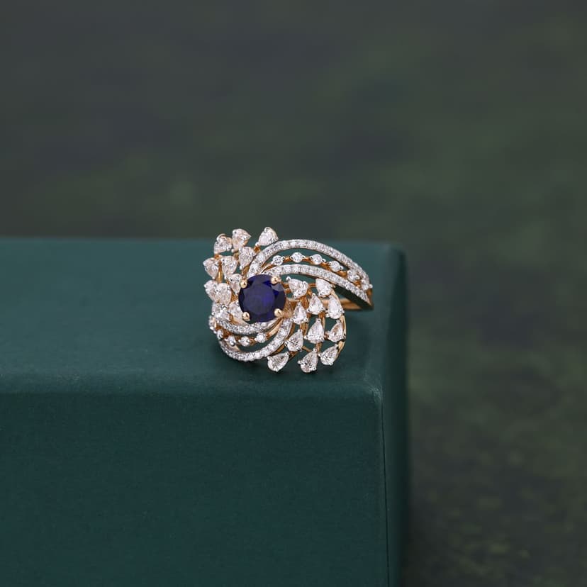 Averra Floral Real Diamond Ring 14KT