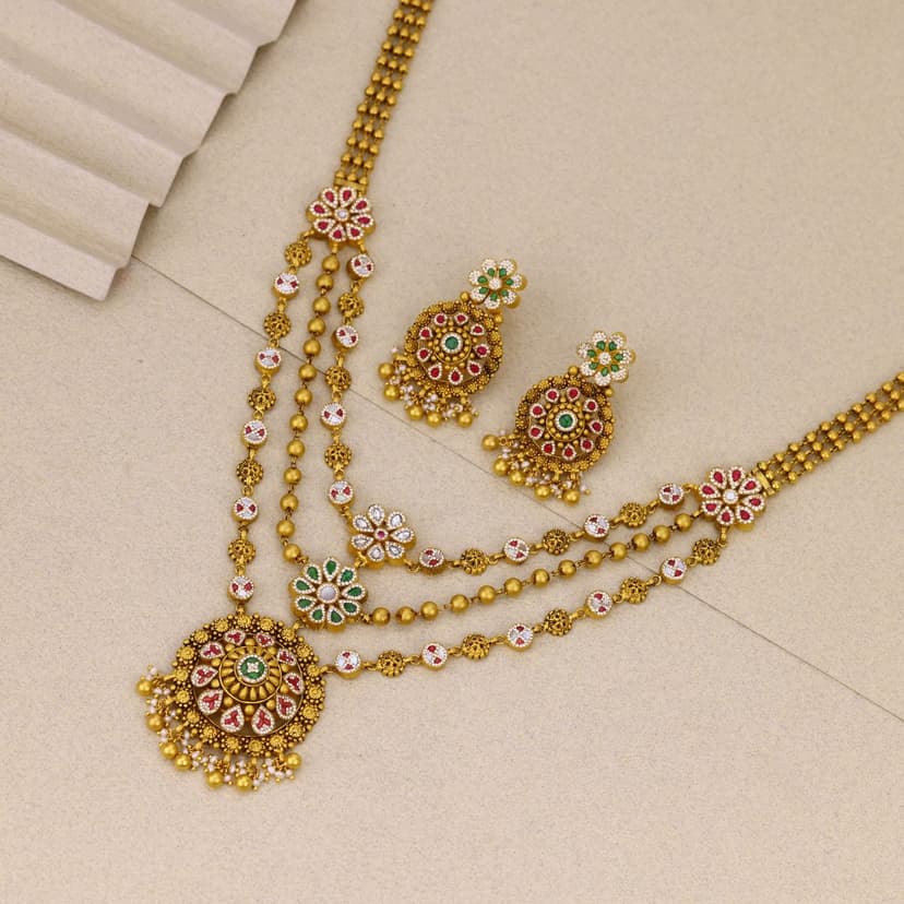 Pranvika Antique Necklace 22KT
