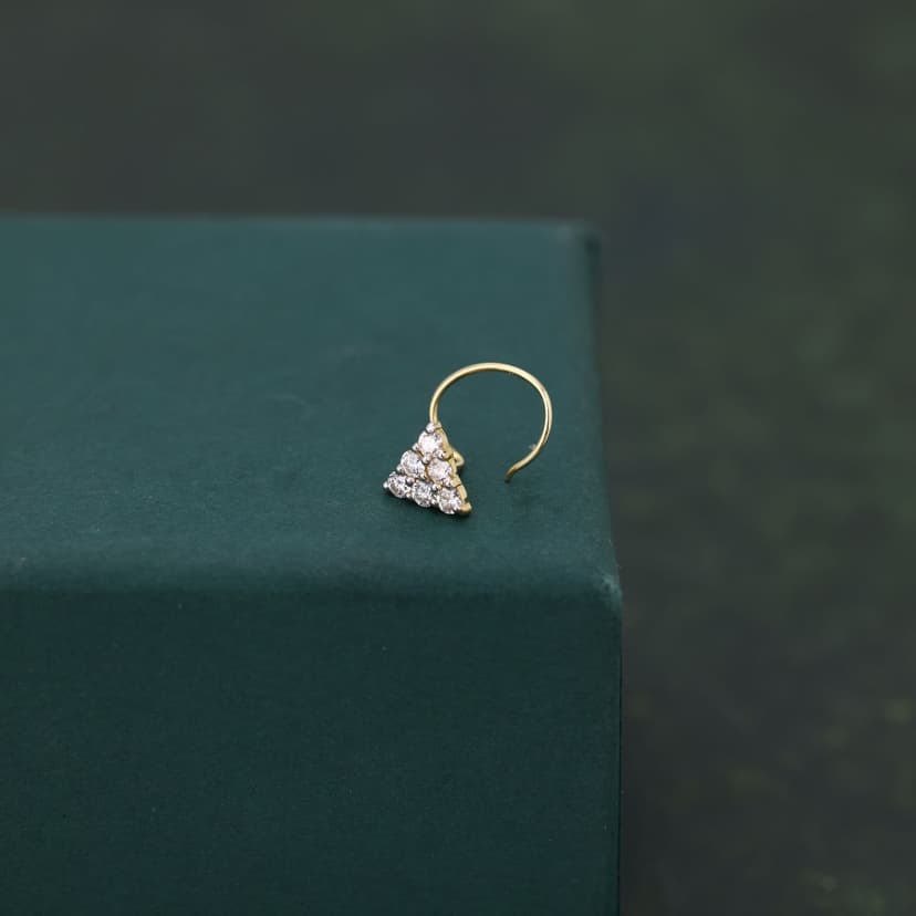 Lunetra Peak Real Diamond Nose Pin 14KT