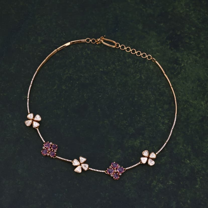 Yashira Real Polki Necklace 14KT