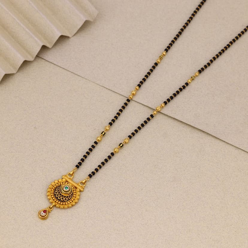Vaishmiri Antique Mangalsutra 22KT
