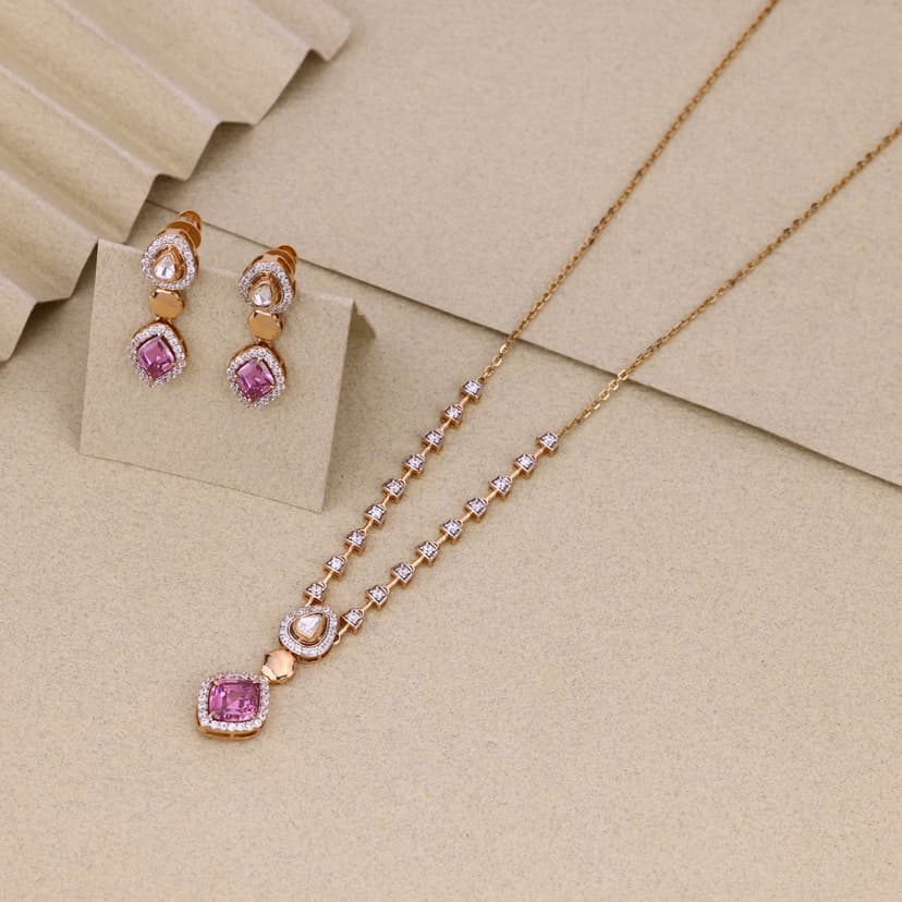 Luméthia Pink Grace Chain Set 18KT