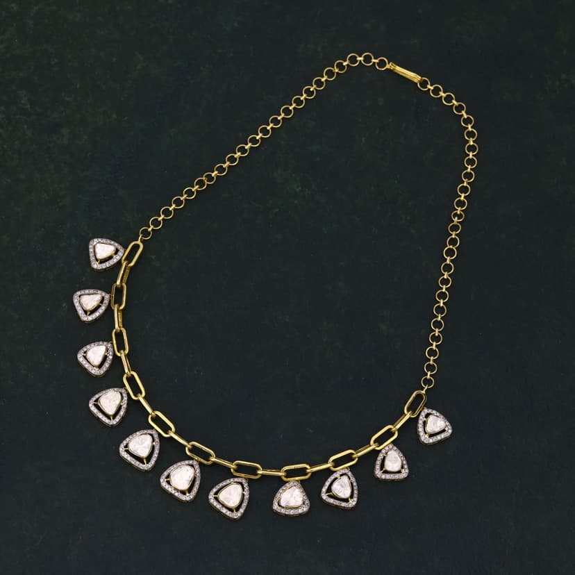 Zaymira Real Polki Necklace 14KT