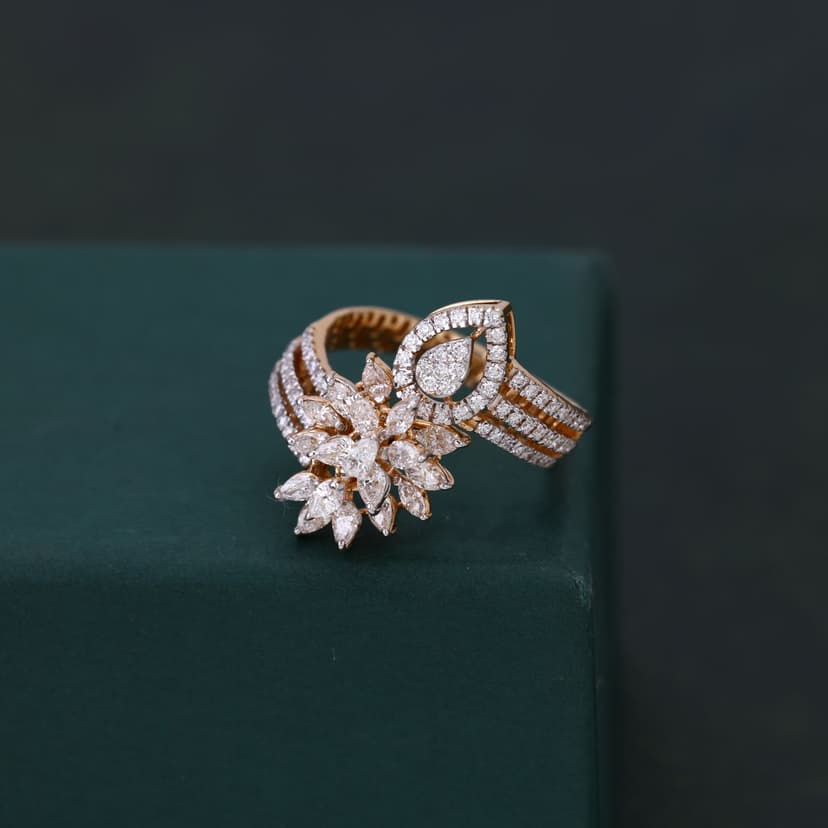 Floraveth Real Diamond Ring 14KT