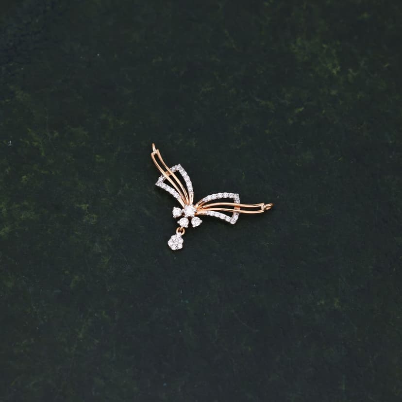 Vaelorie Real Diamond Mangalsutra Pendant 14KT