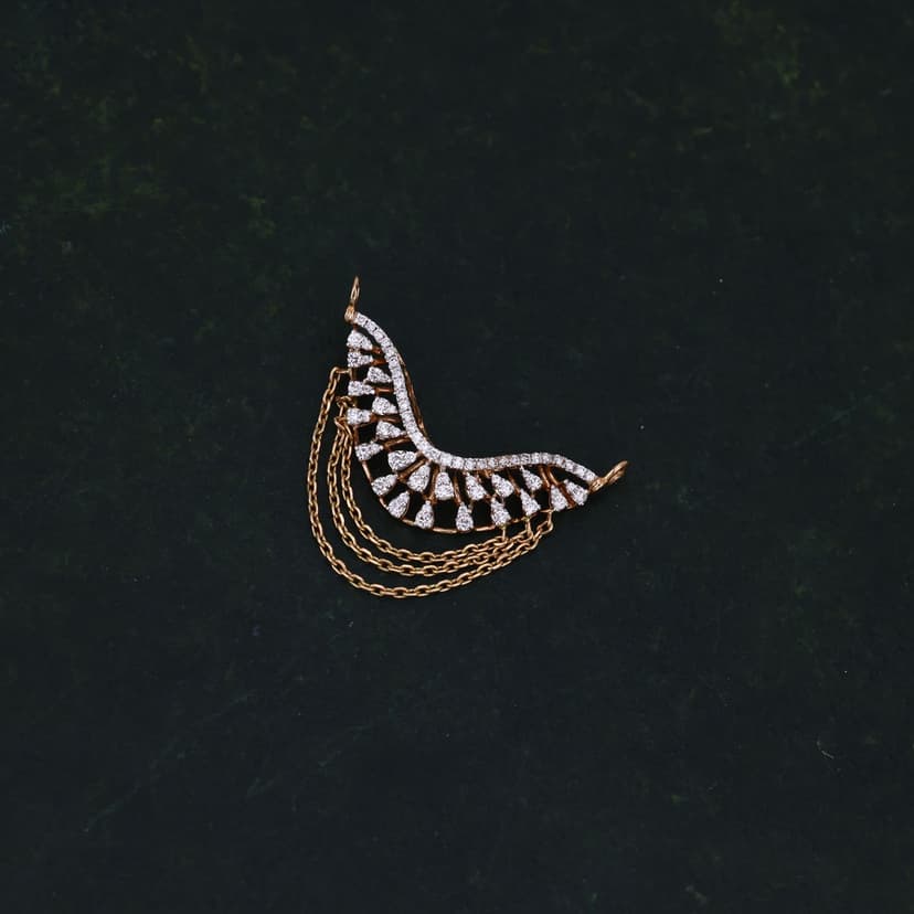 Velqirra Real Diamond Mangalsutra Pendant 14KT