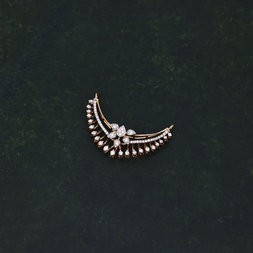 Nyzorielle Real Diamond Mangalsutra Pendant 14KT