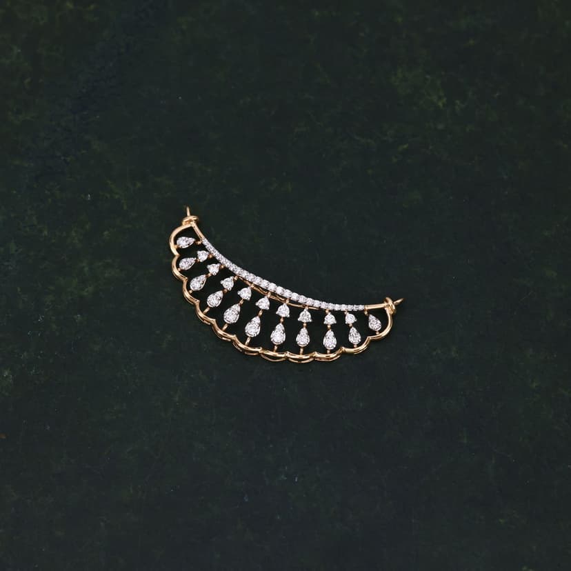 Zeylithra Real Diamond Mangalsutra Pendant 14KT