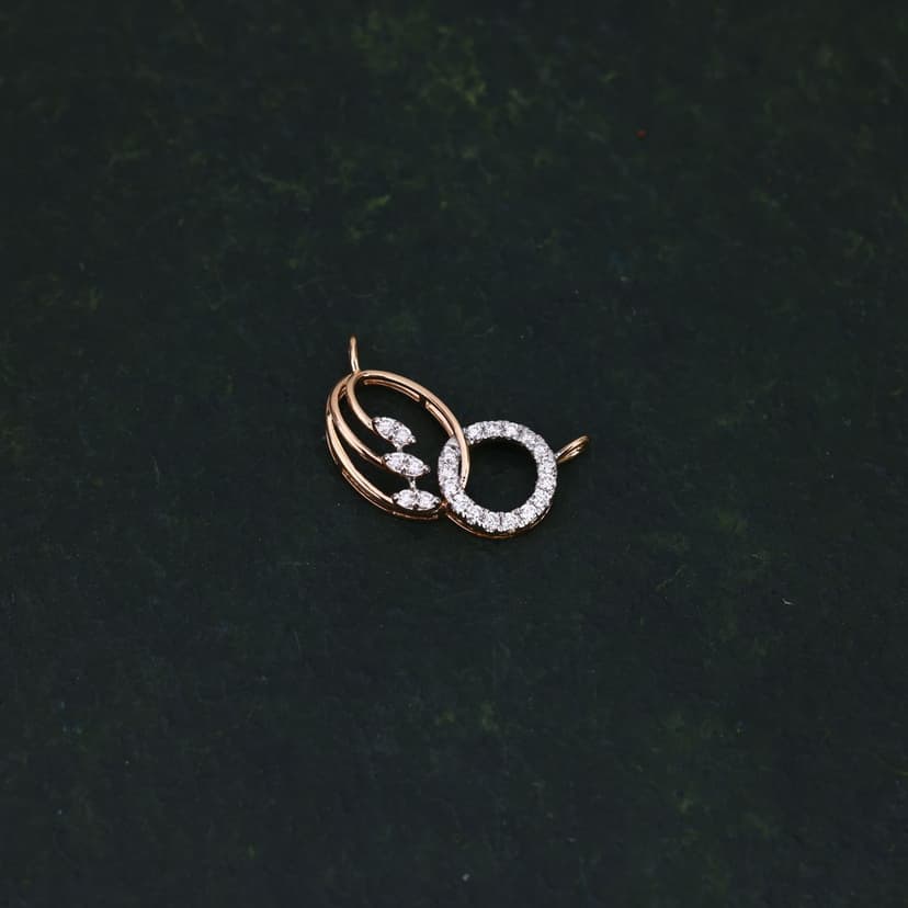 Quenivra Real Diamond Mangalsutra Pendant 14KT