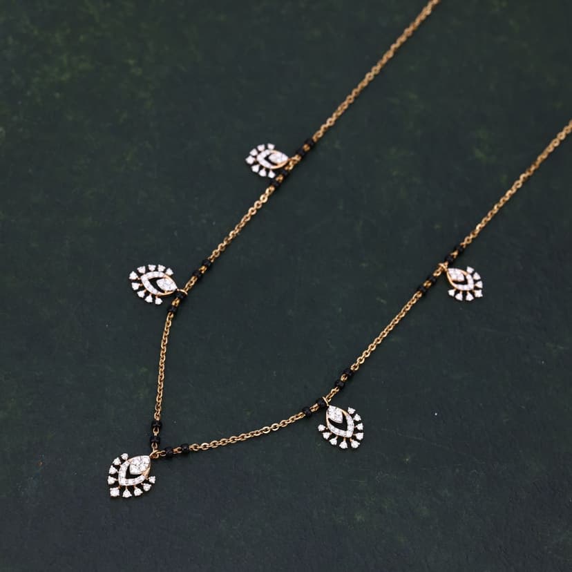 Vaelunique Real Diamond Mangalsutra 14KT