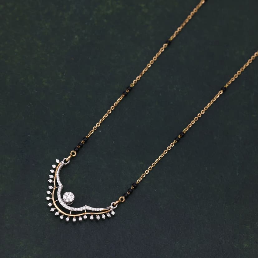 Elarovique Real Diamond Mangalsutra 14KT