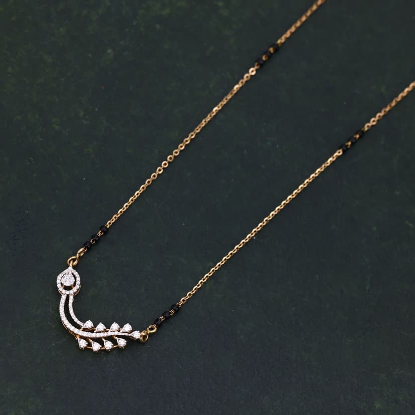 Aurelthia Real Diamond Mangalsutra 14KT