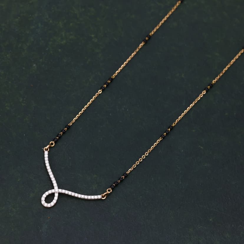 Velunique Real Diamond Mangalsutra 14KT