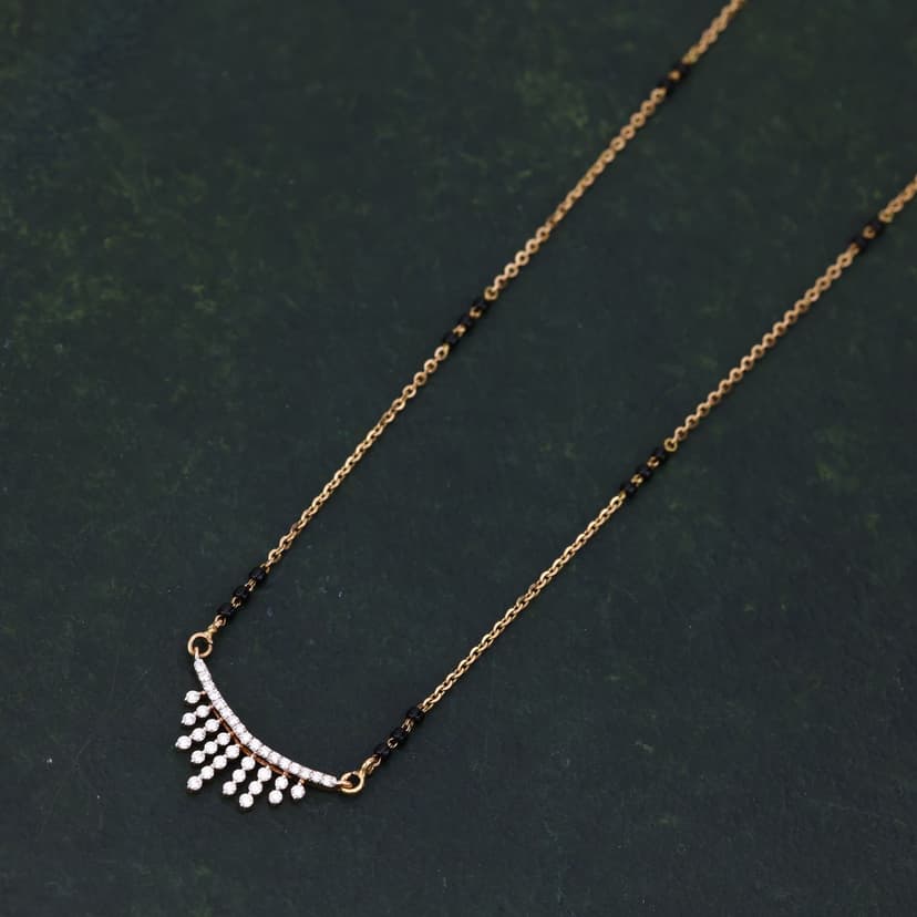 Zarellia Real Diamond Mangalsutra 14KT