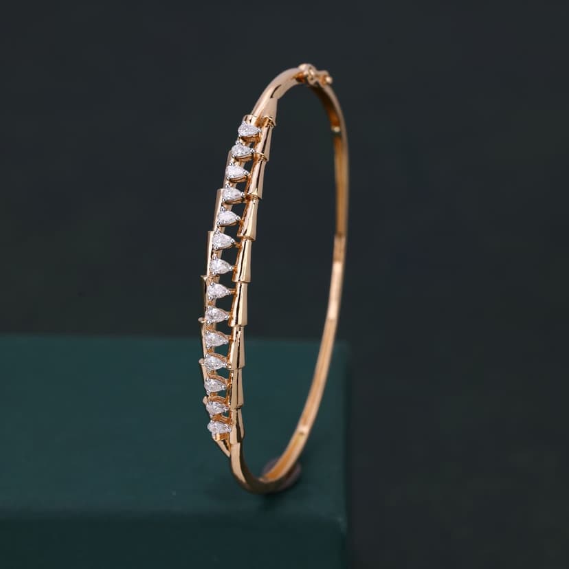 Zirevyn Real Diamond Kada 14KT