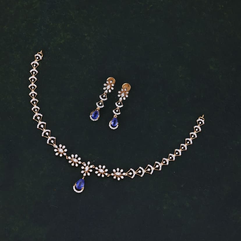 Aurelia Real Diamond Necklace Set 14KT